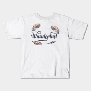 wanderlust feathers Kids T-Shirt